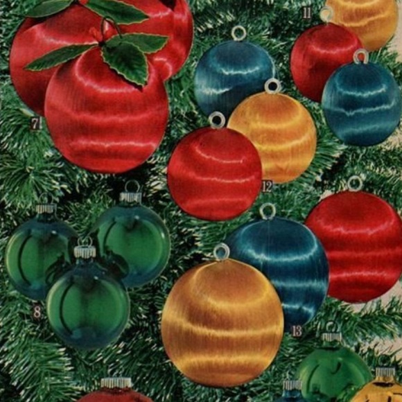 Large Satin Fruits Christmas Ornaments Vintage - Picture 1 of 16